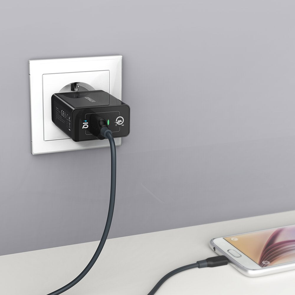 Anker PowerPort+ 1 Quick Charge 3.0 Vægoplader, Sort