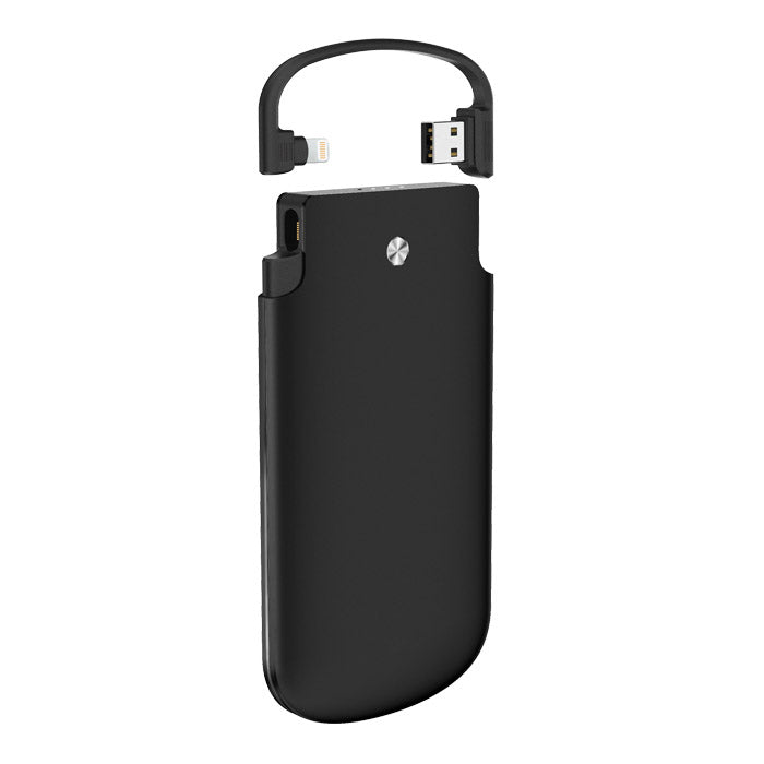 Zikko PowerBag, 6000 mAh iPhone & iPad powerbank, MFI Lightning cable, Sort