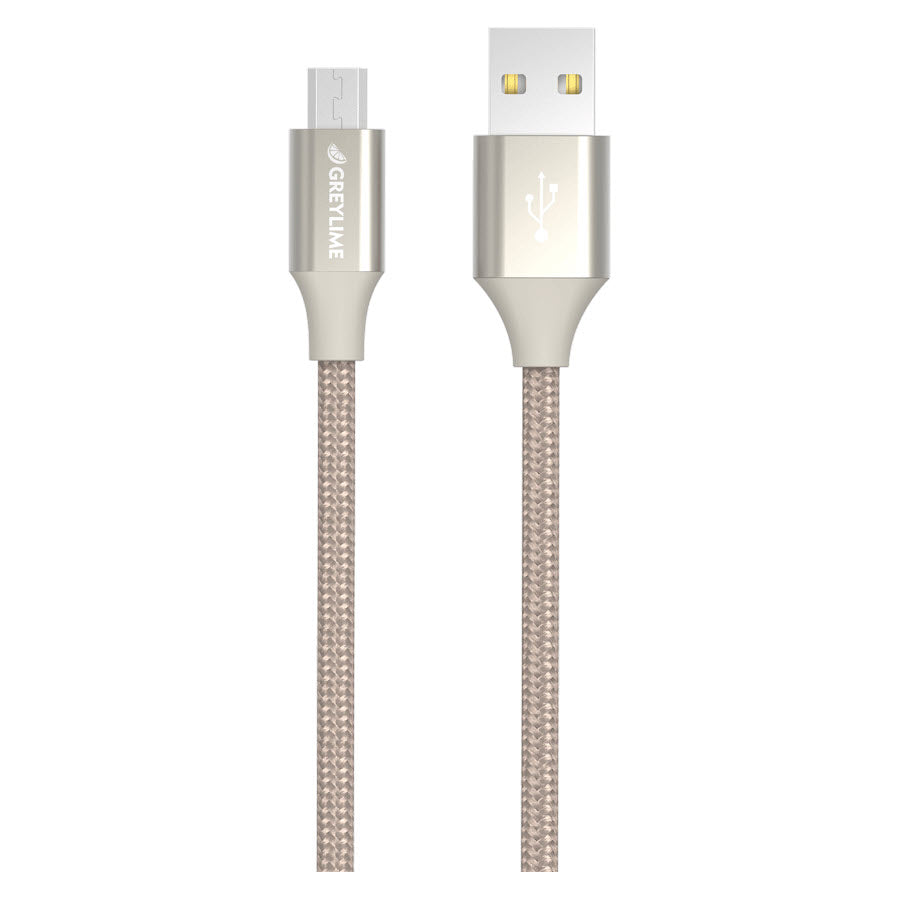 GreyLime Flettet USB-A til Micro USB Kabel Beige 1 m