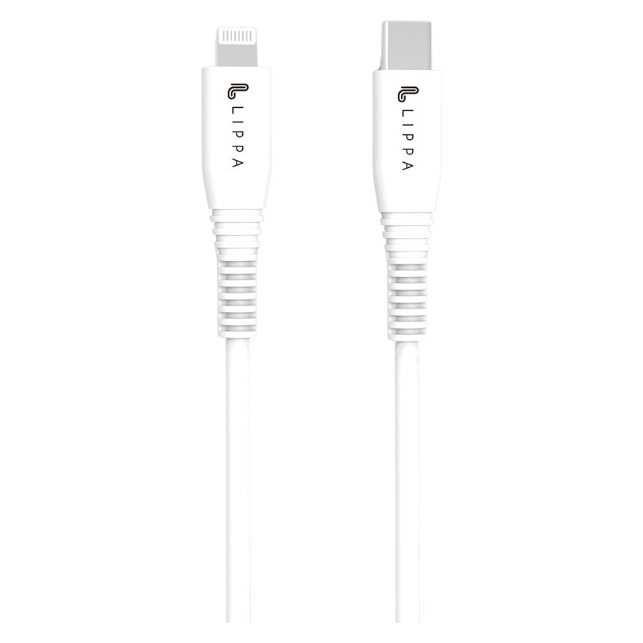 Lippa USB-C til MFi kabel 2m, Hvid