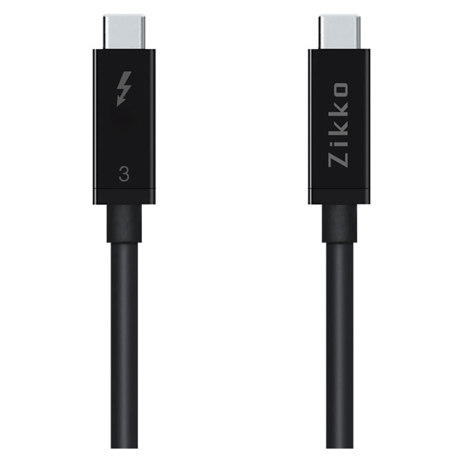 Zikko 0,8m 100W / 20Gb 8K USB-C Kabel, 0,8m, Sort