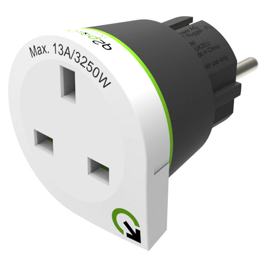 Q2Power Storbritannien til Europa Rejseadapter