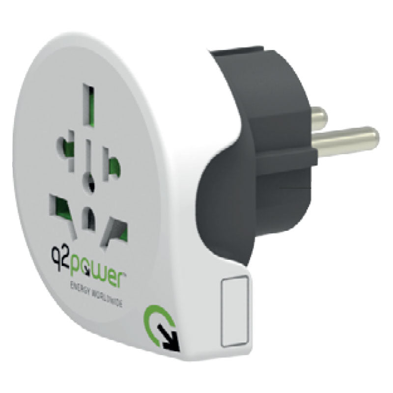 Q2Power Qdapter 360 verdensadapter, Hvid