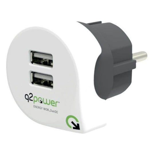 Q2Power 2-Port 24W USB-A Vægoplader