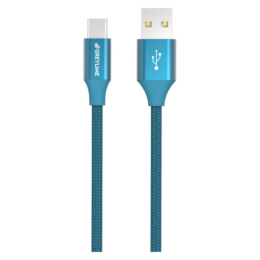 GreyLime Flettet USB-A til USB-C Kabel Blå 2 m