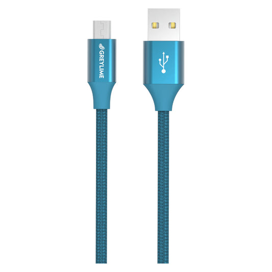 GreyLime Flettet USB-A til Micro USB Kabel Blå 1 m