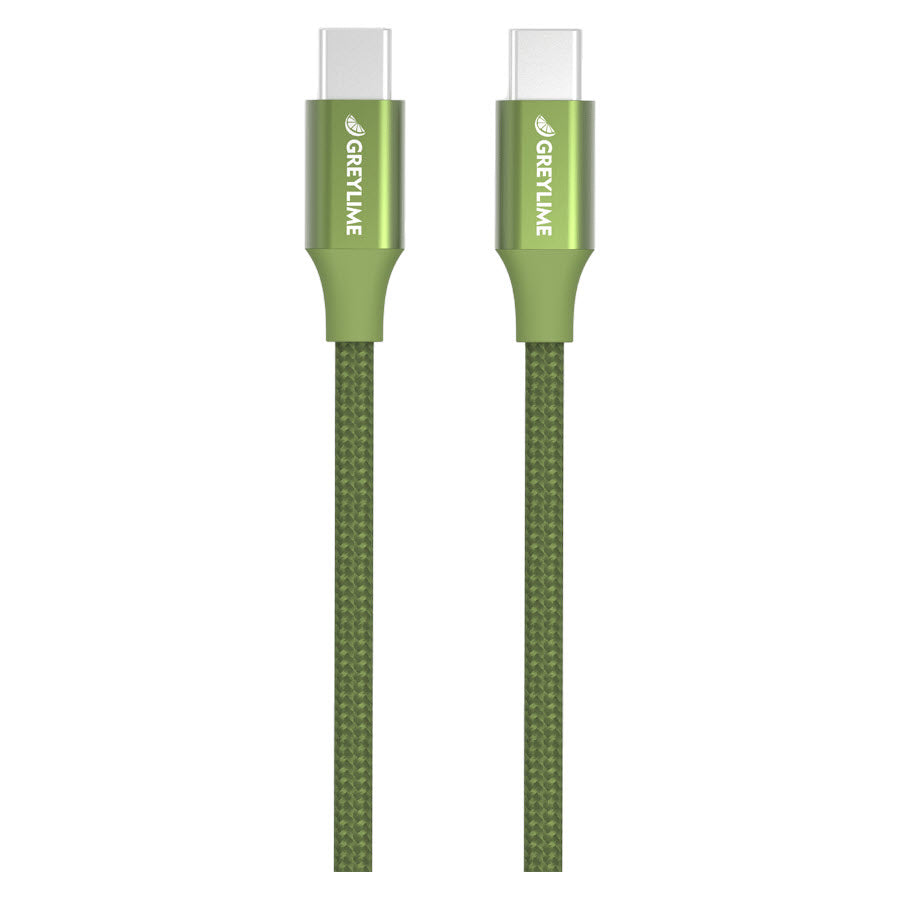 GreyLime Flettet USB-C til USB-C 60W Kabel Grøn 1 m