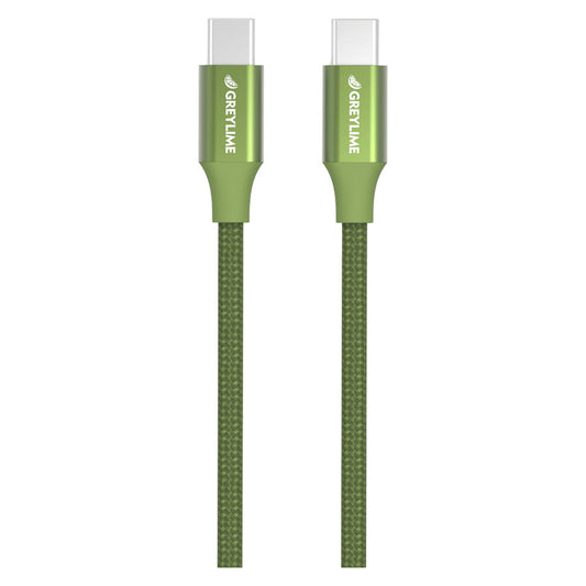 GreyLime Flettet USB-C til USB-C 60W Kabel Grøn 1 m