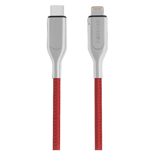 Forever Core 1,5m Mfi USB-C til Lightning Kabel, Rød
