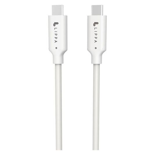 Lippa USB-C til USB-C 100W 10Gbps kabel 1m, Hvid